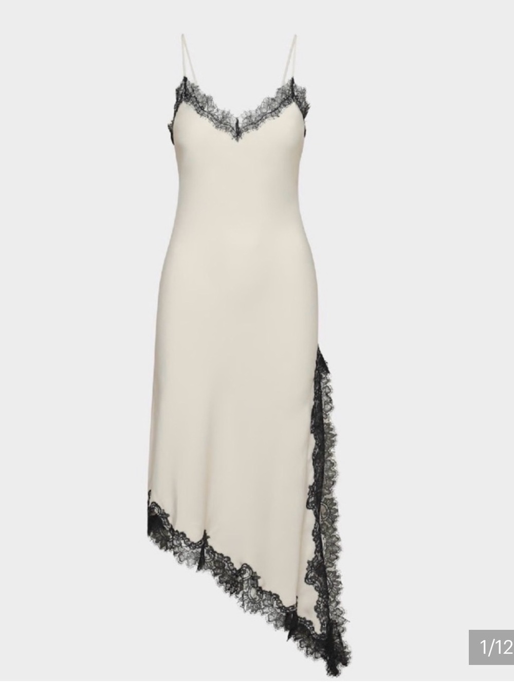 Aritzia Ten Nocturna Satin Dress in matt pearl/black